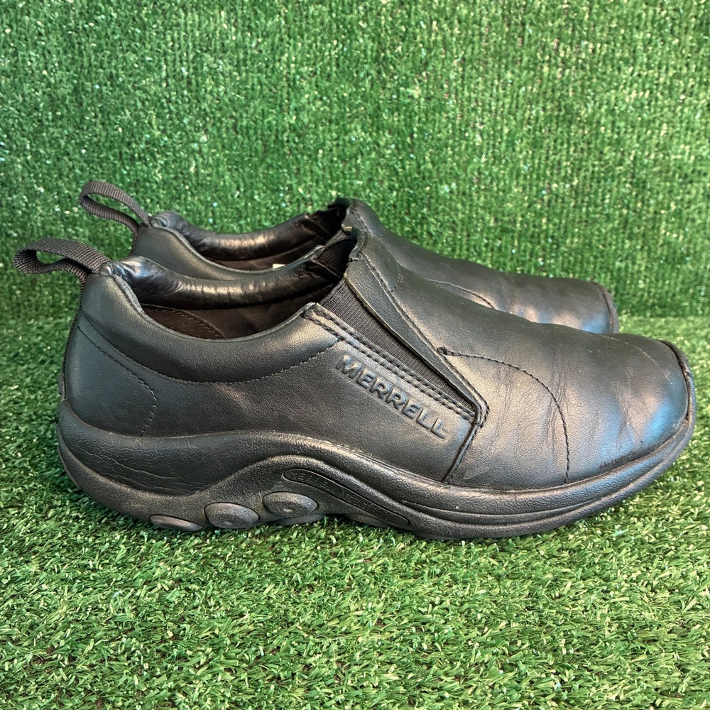 Merrell Jungle Moc Leather Slip On J17199 Comfort Walking Shoes Black Mens Sz 8
